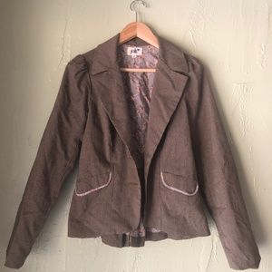 Jolt brown hounds tooth fitted blazer